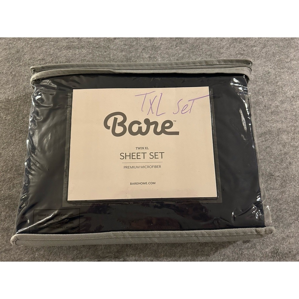 Dorm Sheet Set, Bare Home Premium Microfiber Twin XL 3-Piece Sheets Navy Blue